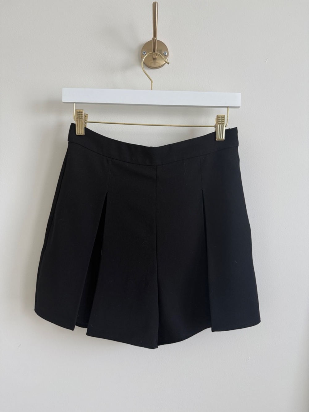 J. Crew Black Pleated Skort